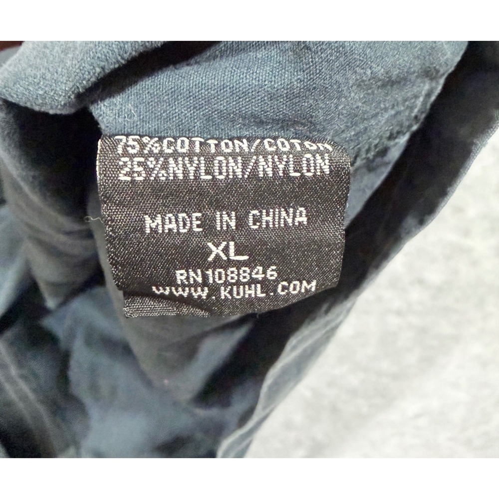 Kuhl Button Down‎ Shirt Mens XL Gray/Blue  Long Sleeve Snap Front Cotton Blend - Picture 9 of 9